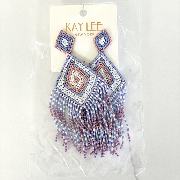 💝 FINAL SALE KAYLEE Handmade Beaded Tassel Earrings- Boho Drop Fringe Ea… - Picture 7 of 10